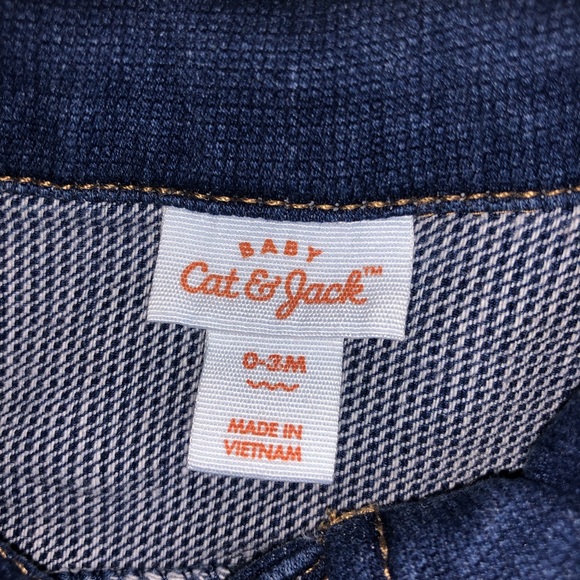 Cat & Jack 0-3 months Denim Jacket Blue Jean Jacket spandex and cotton - Picture 3 of 14